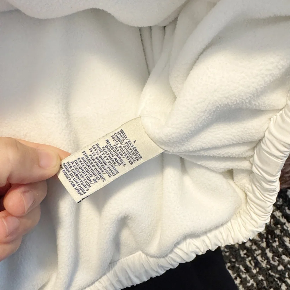 Old Navy‎ White Puffer Fleece Lined Vest